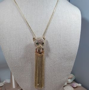 Multi colored crystals vermel jaguar necklace